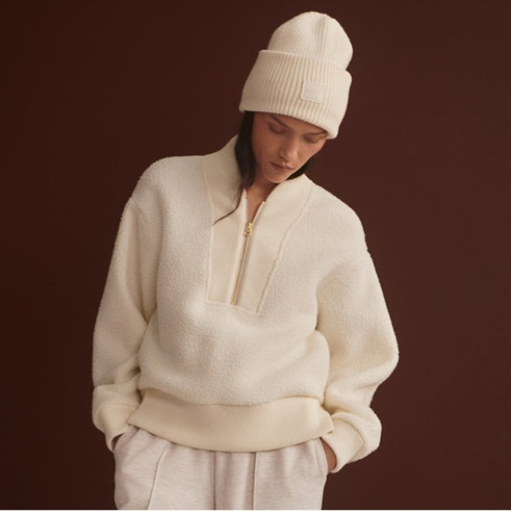 Varley Mumford Half-Zip Fleece in Egret